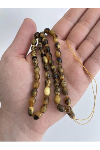 Doğal Kaya Damla Kehribar Tesbih 45lik 9,1x6,6mm 11,20 Gram