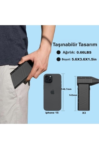 Taşınabilir Kompakt Jet Fan Siyah