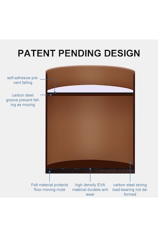 2 Adet / Takım Mobilya Karbon Çelik Wraparound Yükseltme Ayak Pedi, Stil: Kare 6x5cm Siyah Diğer