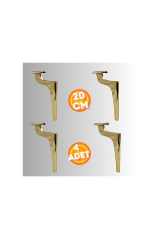20 Cm Metal Zirve Ayak Koltuk Ayağı Mobilya Ayağı Ünite Ayağı Konsol Ayağı Puf Berjer Ayağı 4 Adet Gold