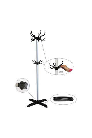 Buyukarısoy Devecioğlu Harbinger Portmanto Pratik Ayaklı Askılık Metal Gövde