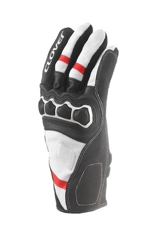 Clover Airtouch-2 Korumalı Motosiklet Eldiveni Beyaz - Kırmızı