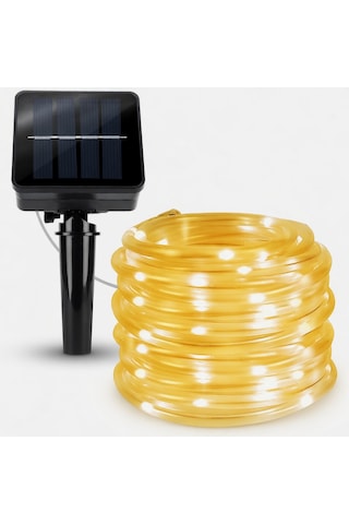 Solar Dış Mekan Hortum 10 Metre Led Işık Günışığı Güneş Enerjili Sarı