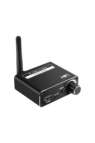 Geeksen D18 Bluetooth 5.0 Alıcı - Dijital-analog Ses Dönüştürücü, Usb Flash Belleği Oynatabilir, Siyah