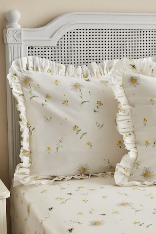 Karaca Home Emma %100 Pamuk Fırfırlı Çift Kişilik Çarşaf Takımı Sarı (PP)