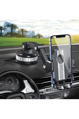 Primepickings Siyah Retraktıl Ve Ayarlanabilir Araç Için Mobil Telefon Tutucu Çok Fonksiyonlu Navigasyon Emme Kupası Tipi Kamyon Braketi