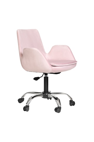 Markaelz Krom Metal Ayaklı Ofis Çalışma Sandalyesi Pescado Pembe