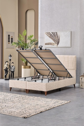 Evdemo Vizyon Çift Kişilik Baza Başlık Set Krem 150 200 150 x 200