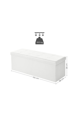 Songmıcs Tabure 120 Litre, Saklama Kutusu, Tabure, Katlanabilir, 300 Kg'a Kadar Yük, Sentetik Deri K Sku: Smg8690010151308