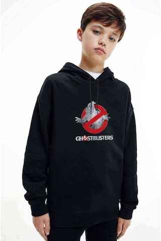 Tshirthane Ghostbusters Logo Black Baskılı Unisex Çocuk Kapüşonlu Sweatshirt Siyah