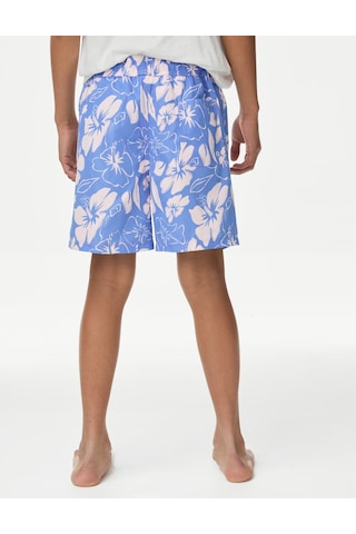 Marks & Spencer Çiçekli Deniz Şortu (6-16 Yaş) T87007327W Mavi