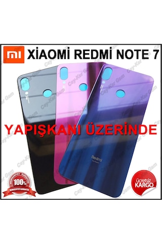 Xiaomi Redmi Note 7 Arka Kapak Cam Batarya Pil Kapağı Yapışkanlı