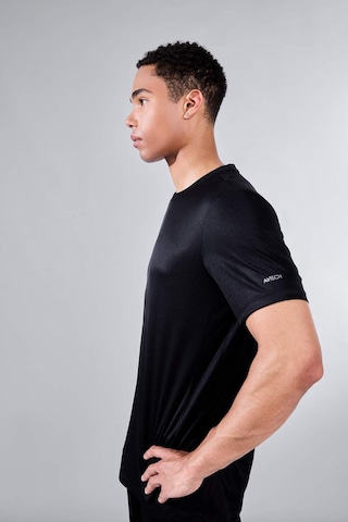 Defacto - Slim Fit Dar Kesim Bisiklet Yaka Çabuk Kuruyan Nefes Alabilen Esnek Kumaş Baskılı Sporcu Kısa Kollu Siyah