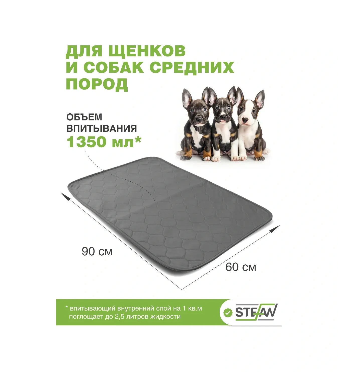 Stefan Yeniden Kullanılabilir Su Geçirmez Emici 60x90 Cm'lik Kundak 320225702