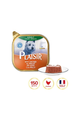 Plaisir Tavuklu Pate Konserve Yetişkin Köpek Maması 4 x 150 G