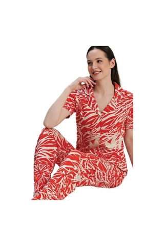 Bipamuk Viona Model Kadın Pijama Takımı Kısa Kollu Önden Düğmeli S/xl Çok Renkli