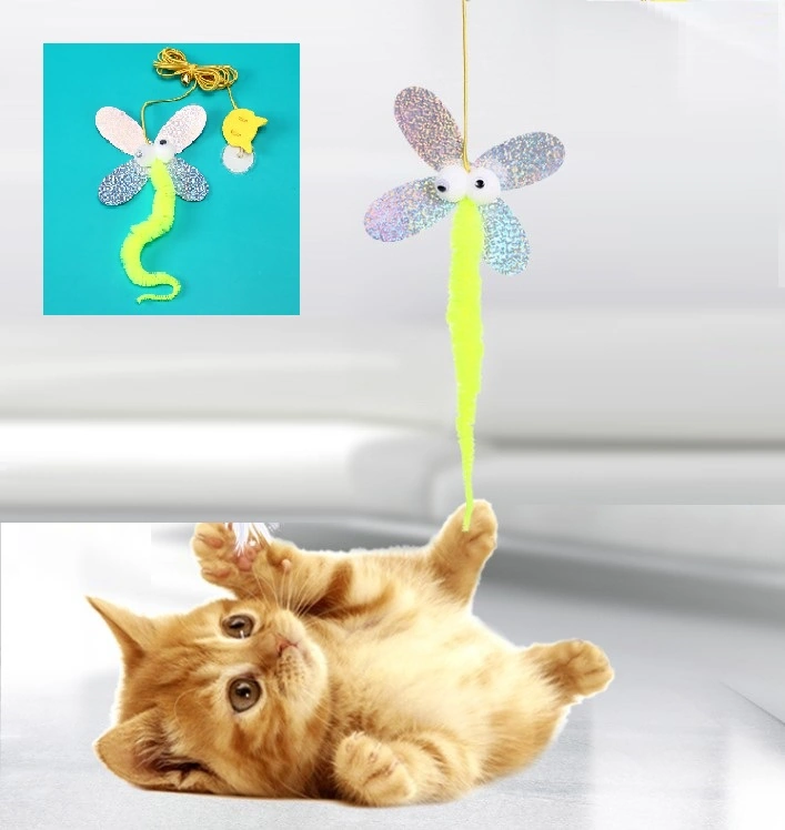 Kelebek Model Elastik Kendinden Yapışkanlı Kedi Oyun Oltası 4741
