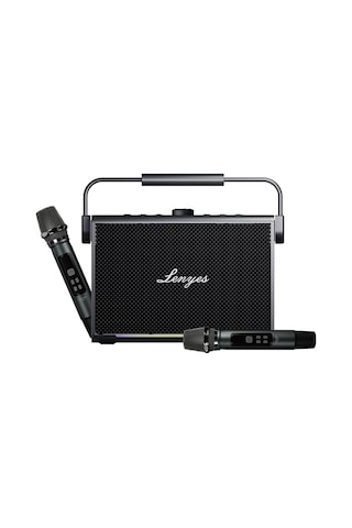 Lenyes Titan 2 Serisi Rgb Işıklı Çift Mikrofonlu Tws Bluetooth Speaker Hoparlör V5.3 5000mah Siyah Siyah