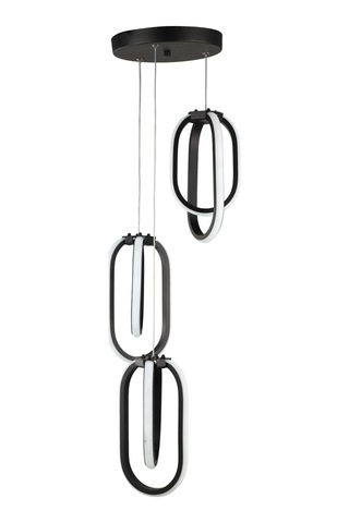 Begüsa Göktuğ 3 Renk Ledli 3 Lü Avize Siyah