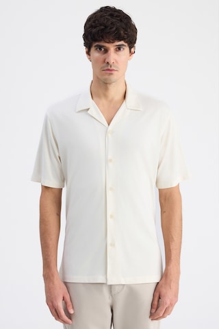 Twn Slim Fit Ekru Armürlü Gömlek 6ec02st09334m E01