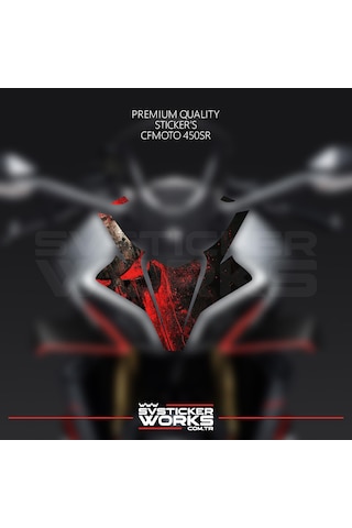 Cfmoto 450sr Sticker Ön Kafa Kaplama Modeli Hazır Kit Punisher Desen Kaplama