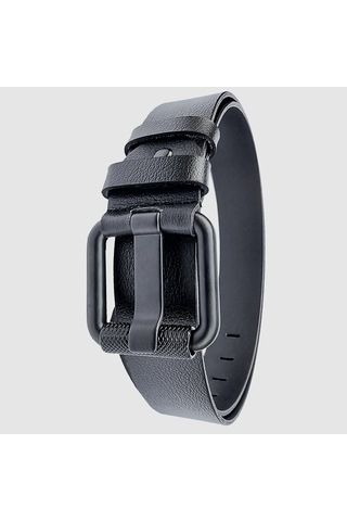 Rich Smith %100 Hakiki Deri Kemer Erkek Spor Siyah Roll Toka 4,2 Siyah