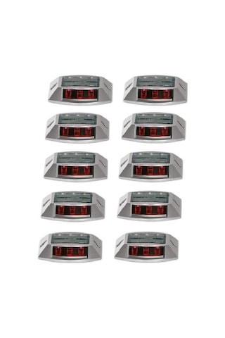 10 Adet Güneş Enerjili Solar Yol Butonu Kırmızı-evelux 11920 Slk