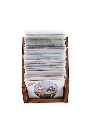 Ahşap 7" Plak Kasası Ceviz