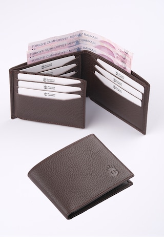 Ancora Leather Hakiki Deri Erkek Cüzdan-26500 Kahverengi