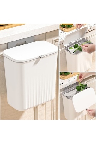 Tongxida 9l Mutfak Askılı Atık Kutusu Kapaklı Lavabo Altı Çöp Kutusu Kırmızı, Sürgülü Kapaklı Yeşil