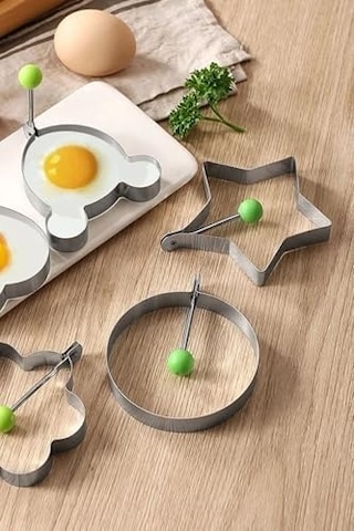 Metalik Daire Şeklinde Metal Omlet Yumurta Ve Krep Kalıbı, Dayanıklı Mutfak Aksesuarı Açık Bakır