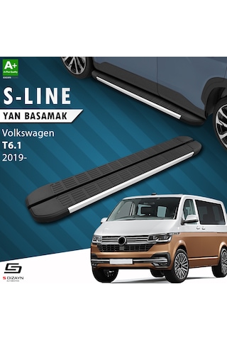 S-dizayn Vw Transporter T6.1 Uzun Şase S-line Aluminyum Yan Basamak 253 Cm 2019 Üzeri A+ Kalite