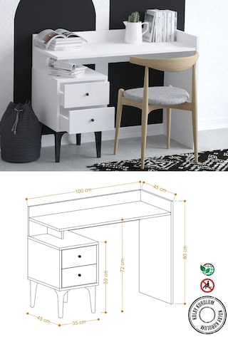 Decormet Dow Çalışma Masası Dec0088 Çok Renkli