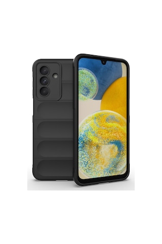 Galaxy Uyumlu A26 Kılıf Esnek Tpu Oyuklu Arka Yüzey Tasarımlı Zore Etnik Silikon Kapak - Siyah Siyah