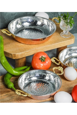 Cooker Bakır Sahan 3lü Set 14cm 16cm 18cm