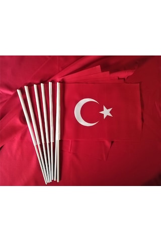 Çubuklu Raşel Kumaş Türk Bayrağı 10 Adet 30 x 45 CM Çubuklu Raşel Kumaş Türk Bayrağı 10 Adet 30 x 45 CM