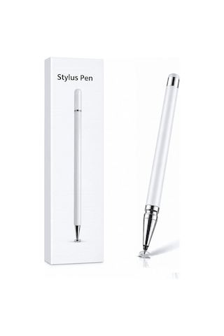 Samsung M23 Uyumlu Dokunmatik Stylus Kalem Disk Uçlu Hassas Beyaz