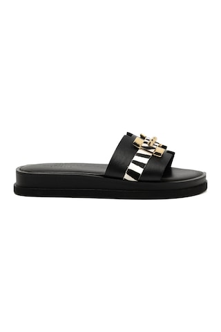 19 Black Terlik Kadın 26215 Myconian 2025 Greek Sandal Siyah