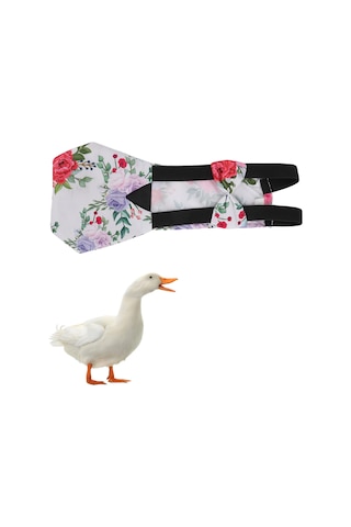 Yuntech01 Küçük Kuşlar İçin Yeniden Kullanılabilir Islaklık, Nefes Alıcı Su Geçirmez Kumaş, Kolay Giydirme Kordonlu Tavuk, Ördek Bezi Papatya Desenli S Boy