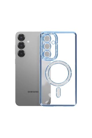 Samsung Galaxy A37 5g Uyumlu Joke Simli Magneticsafe Kılıf - Mavi