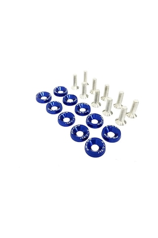 Teltree Otomotiv Krom Çelik Cıvata Seti M6x20mm - 10 Adet - Kaput Parçaları İçin Kolay Kurulum Alüminyum Washer Dahil