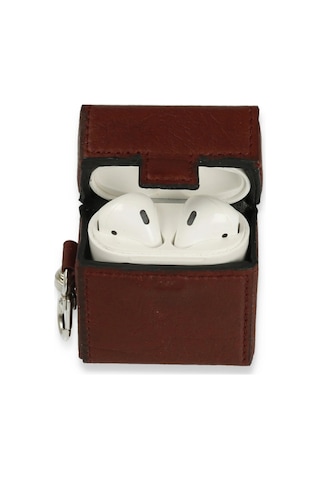 Apple, Uyumlu AirPods 2 2.nesil Deri Kılıf - Bordo