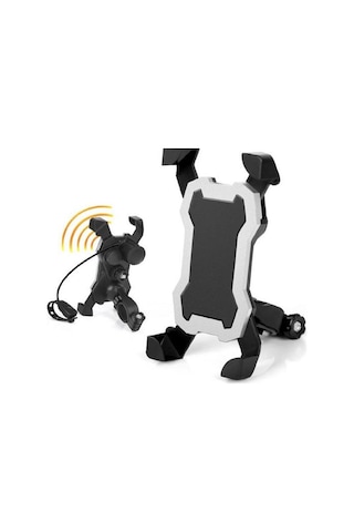Bisiklet Motorsiklet Atv Motosiklet Telefon Tutucu Tutacağı Kornalı Siyah-Gri