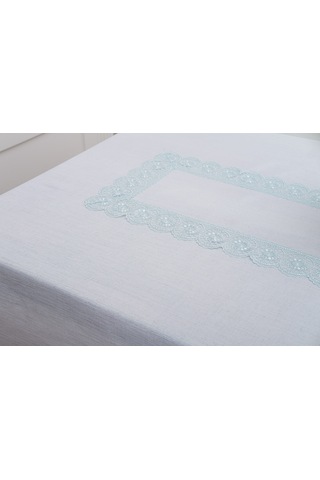 Finezza Jena Lüx Dantelli Simli Keten Kumaş Krem Masa Örtüsü 160x220 cm-1472