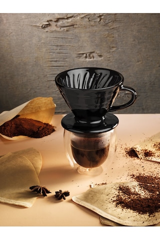 Seramik Siyah Dripper V60