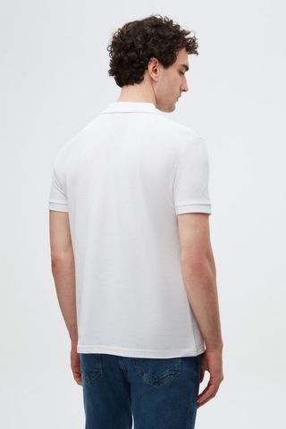 D's Damat Ds Damat Regular Fit Beyaz %100 Pamuklu Uzun Ömürlü Kıvrılmaz Polo Yaka Nakışlı T-shirt 4hc14ort51000 Beyaz