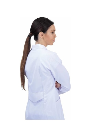 Beyaz Önlük Uzun Doktor Hemşire Öğretmen Önlüğü