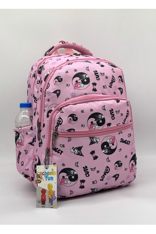 Megihero Sevimli Karakter Desenli Beslenmeli İlkokul Çanta Seti