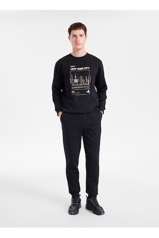 National Geographic N6wm-ea4120 Siyah Erkek Relaxed Yan Cep Fermuarlı Süprem Sweatpant