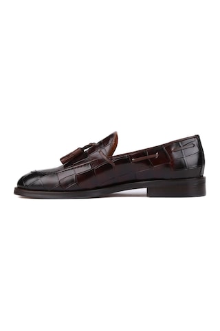 Shoetyle - Kahverengi Croco Deri Püsküllü Erkek Klasik Ayakkabı 250-7951-841-kahverengi